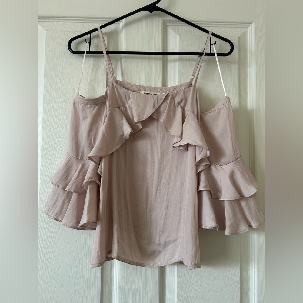 Jealous Tomato Pink Ruffled Blouse with Tiered Sleeves